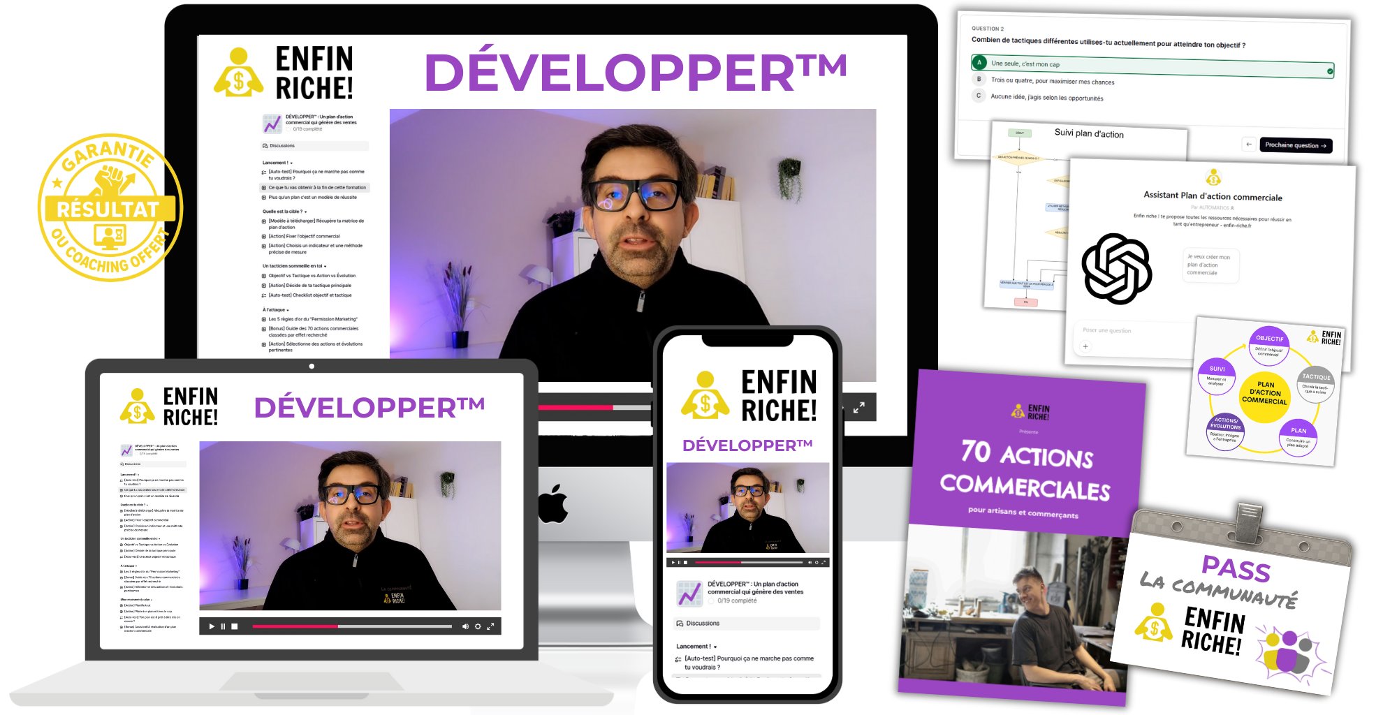 Mockup du produit formation DÉVELOPPER™ : Un plan d’action commercial qui génère des ventes